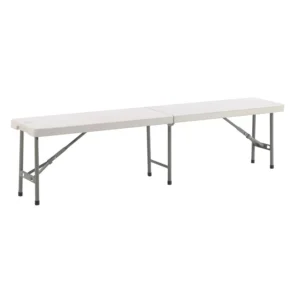 Banc Pliable Pour Table Pliante D'appoint 183x30cm Blanc- Artis